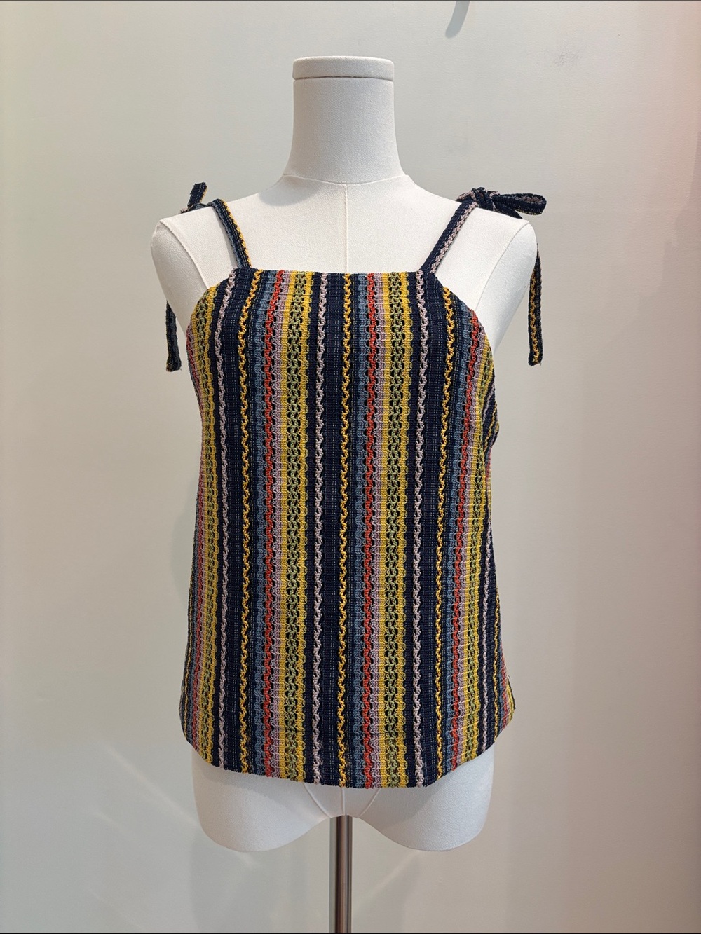 Madewell Tank Tie Strap Multicolor Stripes Size XS